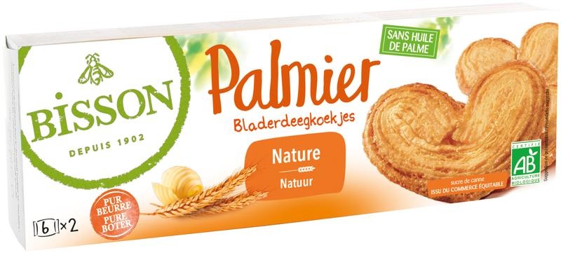 Bisson Bisson Palmier bladerdeegkoekjes bio (100 gr)