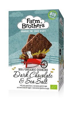 Farm Brothers Farm Brothers Chocolade met zeezout koekjes bio (150 gr)