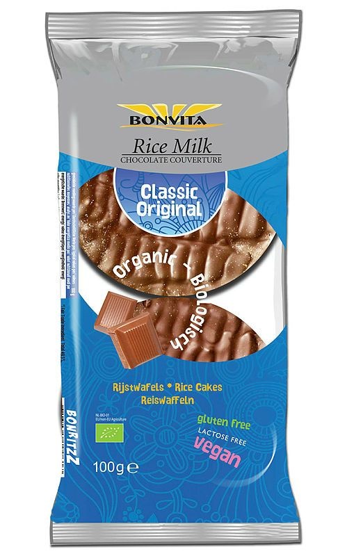 Bonritzz Bonritzz Rijstwafel choco melk bio (100 gr)