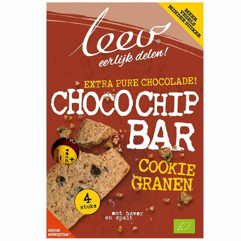 Leev Bio cookiebar chocochip & granen (140 gram)
