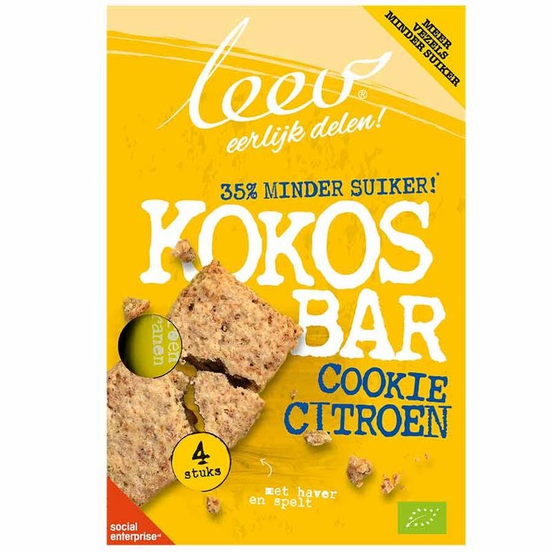 Leev Leev Cookiebar kokos-citroen bio (140 gr)