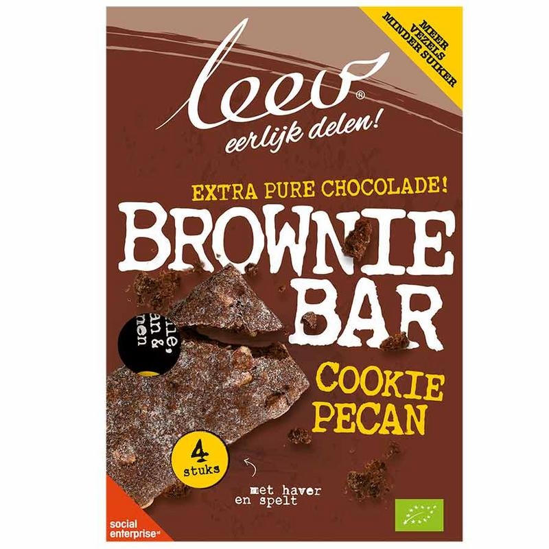 Leev Leev Cookiebar brownie, pecan & granen bio (140 gr)