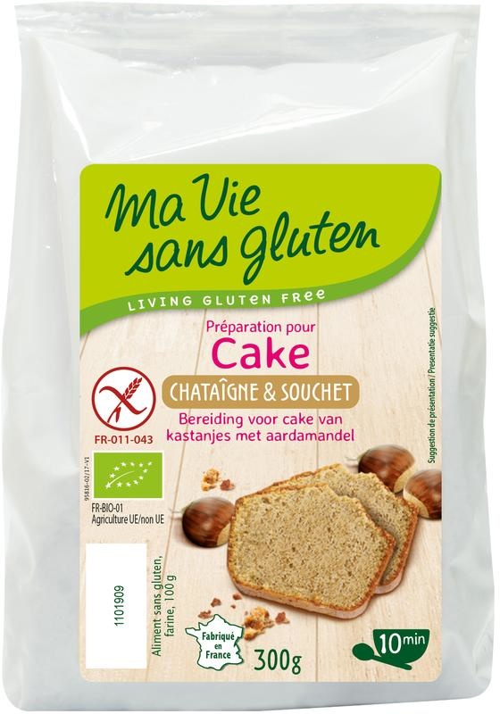 Ma Vie Sans Ma Vie Sans Amandel kastanje cakemix glutenvrij bio (300 gr)