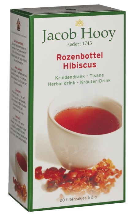 Jacob Hooy Jacob Hooy Rozenbottel hibiscus thee zakjes (20 Zakjes)