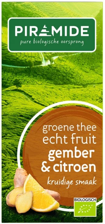 Piramide Piramide Groene thee met gember en citroen bio (20 st)