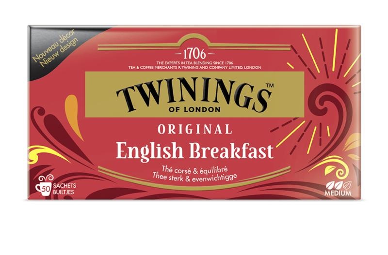 Twinings Twinings English breakfast envelop zwart (50 st)