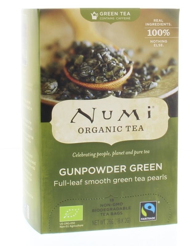 Numi Numi Green tea gunpowder bio (18 Zakjes)