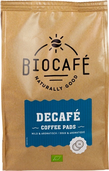 Biocafe Biocafe Coffee pads caffeinevrij bio (36 st)