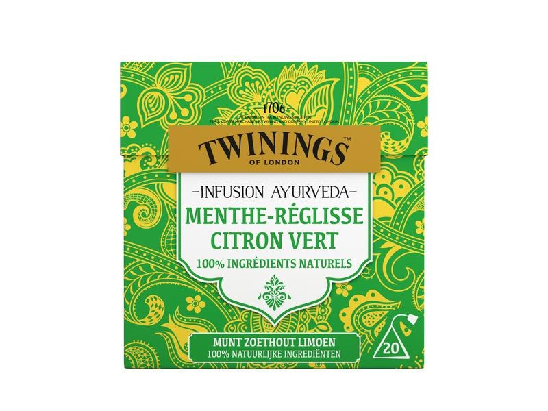 Twinings Twinings Ayurveda munt zoethout limoen (20 Zakjes)