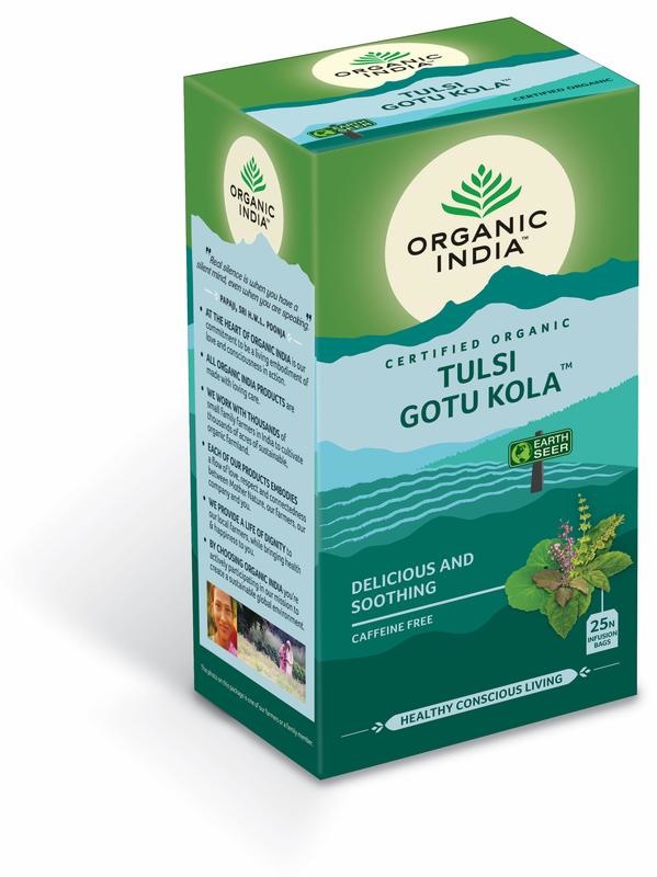 Organic India Tulsi gotu kola thee bio (25 Zakjes) Organic India Tulsi gotu kola thee bio (25 Zakjes)