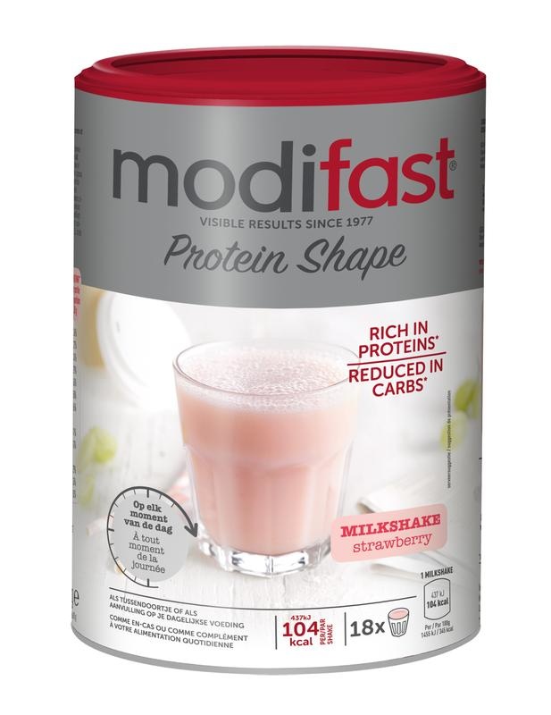Modifast Protein shape milkshake aardbei (540 Gram) Modifast Protein shape milkshake aardbei (540 Gram)