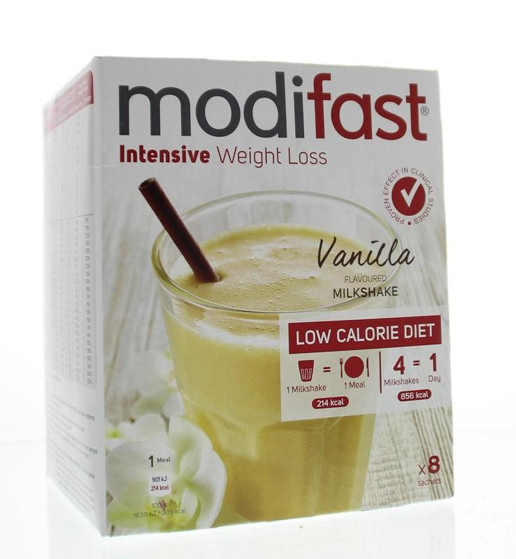 Modifast Intensive milkshake vanille 8 stuks (440 Gram) Modifast Intensive milkshake vanille 8 stuks (440 Gram)