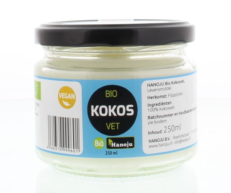 Hanoju Hanoju Kokosolie geurloos glasflacon bio (250 ml)