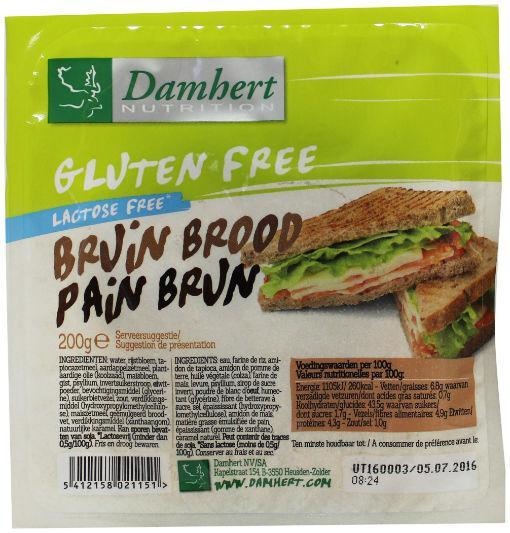 Damhert Damhert Bruin brood glutenvrij (200 gr)