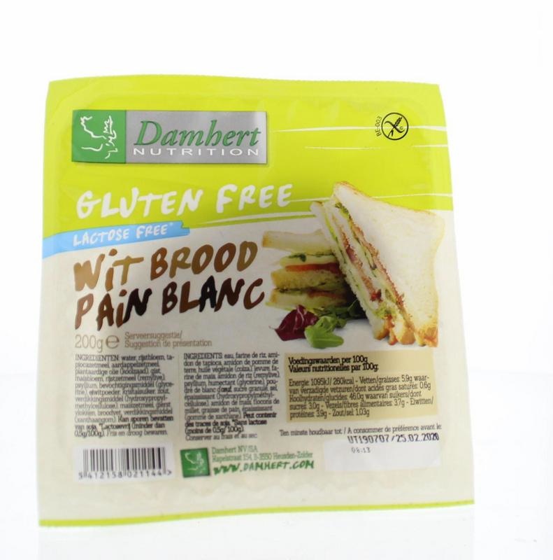 Damhert Damhert Witbrood glutenvrij (200 gr)