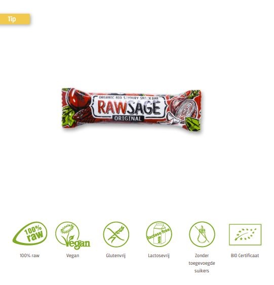 Lifefood Rawsage original hartige snackreep bio (25 gram)