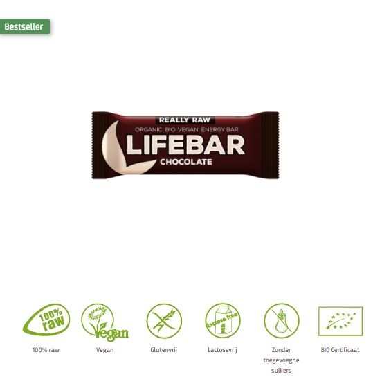 Lifefood Lifefood Lifebar chocolade bio (47 gr)
