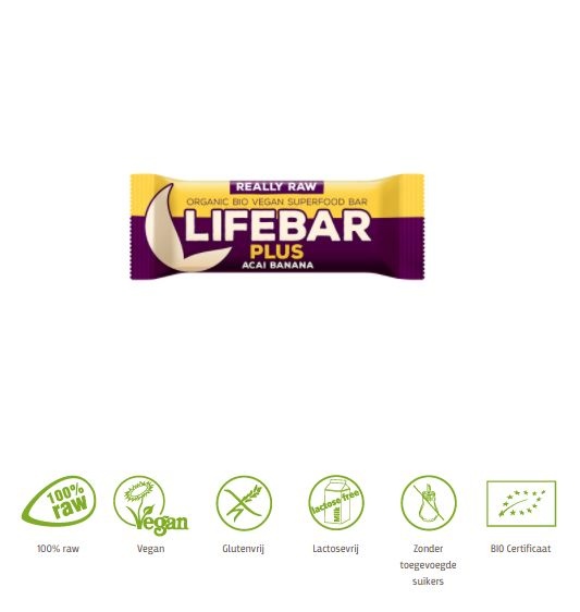 Lifefood Lifefood Lifebar plus acai banana bio (47 gr)