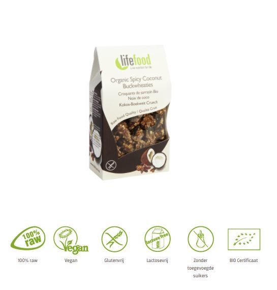 Lifefood Lifefood Life sweets kokos boekweit raw & bio (100 gr)