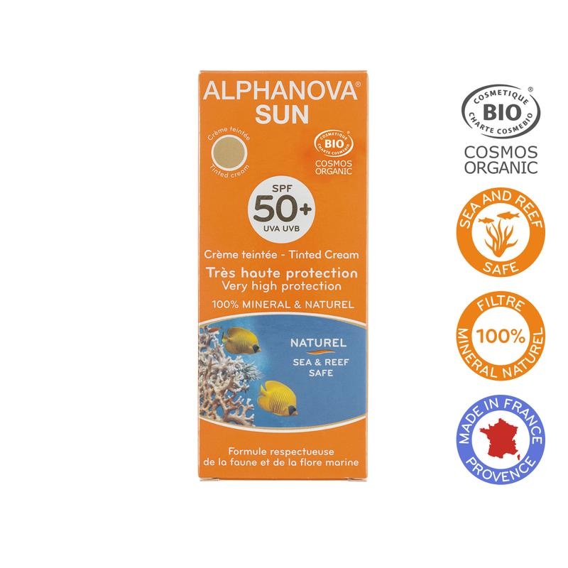 Alphanova Sun Alphanova Sun Sun gekleurde dagcreme SPF50 medium tint vegan (50 gr)