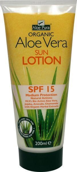 Optima Aloe pura sunprotect F15 aloe vera organic (200 Milliliter) Optima Aloe pura sunprotect F15 aloe vera organic (200 Milliliter)