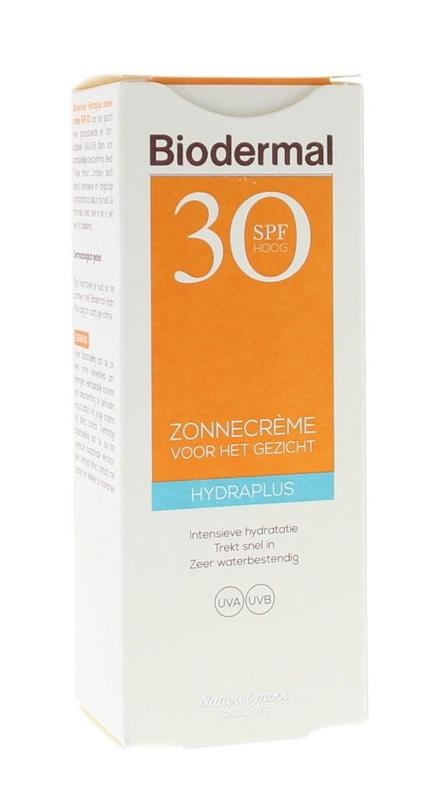 Biodermal Biodermal Zonnecreme gezicht hydraplus SPF30 (50 ml)