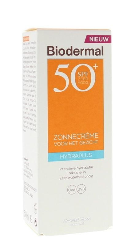 Biodermal Biodermal Zonnecreme gezicht hydraplus SPF50 (50 ml)