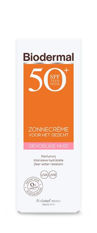 Biodermal Biodermal Zonnecreme gezicht SPF50+ gevoelige huid (50 ml)