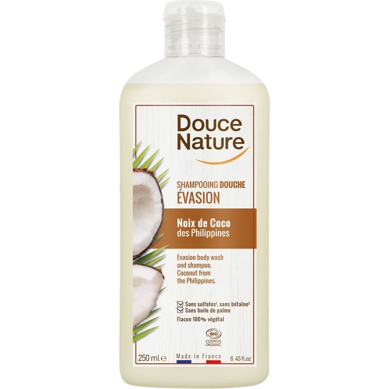 Douce Nature Douce Nature Douchegel & shampoo evasion kokos bio (250 ml)