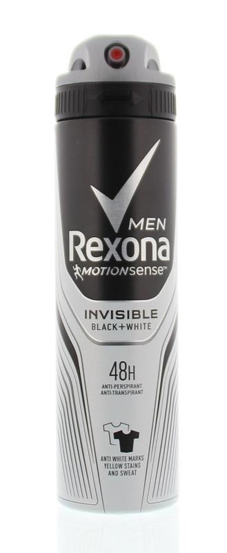 Rexona Rexona Deodorant spray men invisible black & white (150 ml)