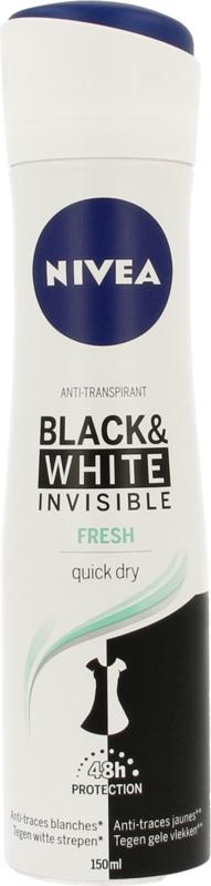 Nivea Nivea Deodorant spray invisible black & white fresh (150 ml)