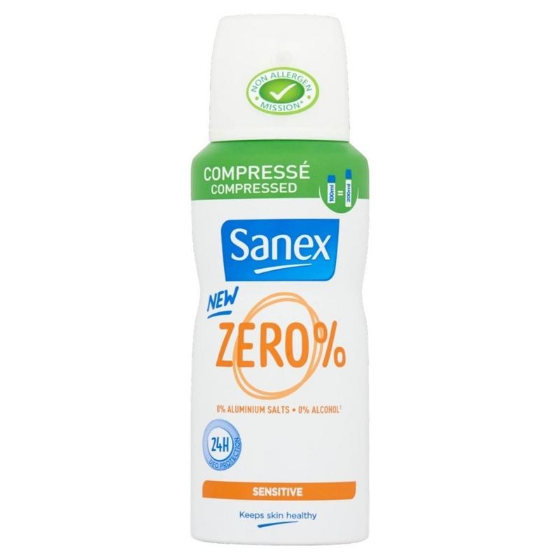 Sanex Deodorant Spray Compressed Zero% Gevoelige Huid 100 ml