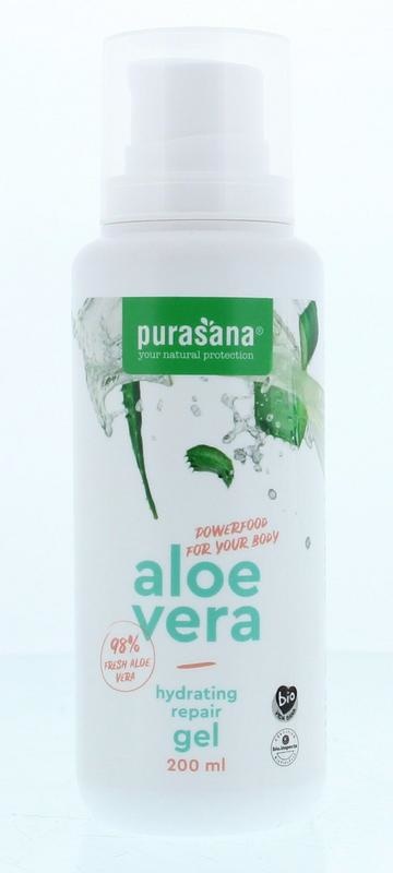 Purasana Purasana Aloe vera gel 98% hydraterend hydratant vegan bio (200 ml)