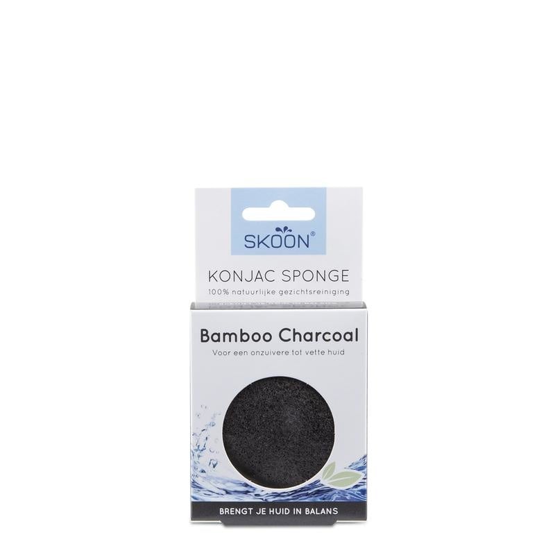 Skoon Skoon Konjac spons bamboo charcoal bio (1 st)