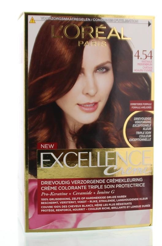 Loreal Loreal Excellence 4.54 kastanje middenbruin (1 Set)