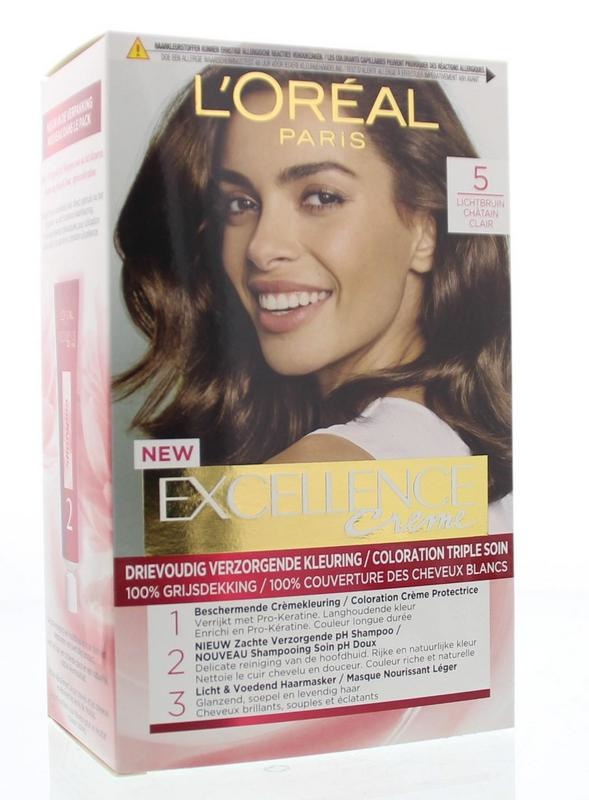 Loreal Loreal Excellence 5 lichtbruin (1 Set)