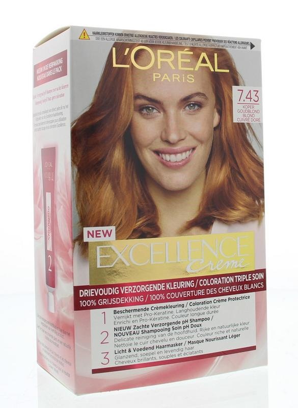 Loreal Loreal Excellence 7.43 koper goudblond (1 Set)