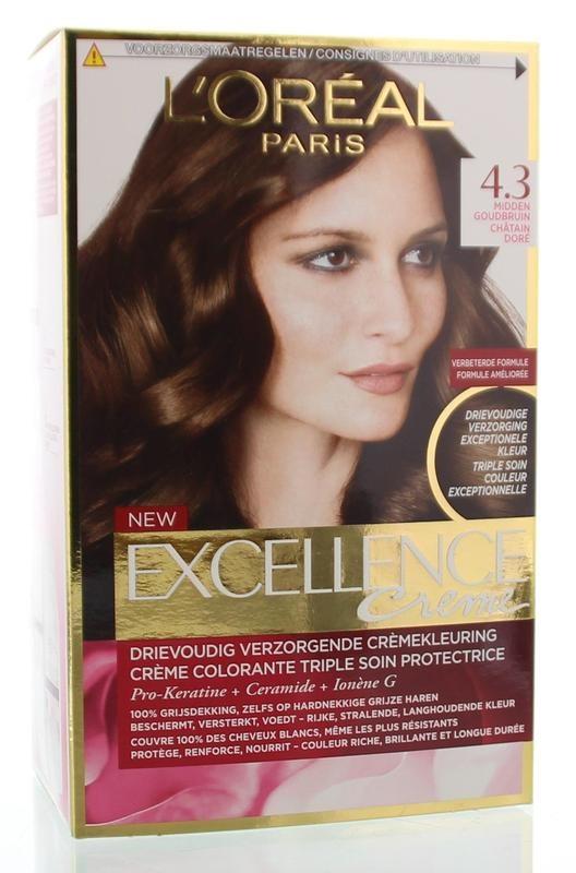 Loreal Loreal Excellence 4.3 midden goudbruin (1 Set)