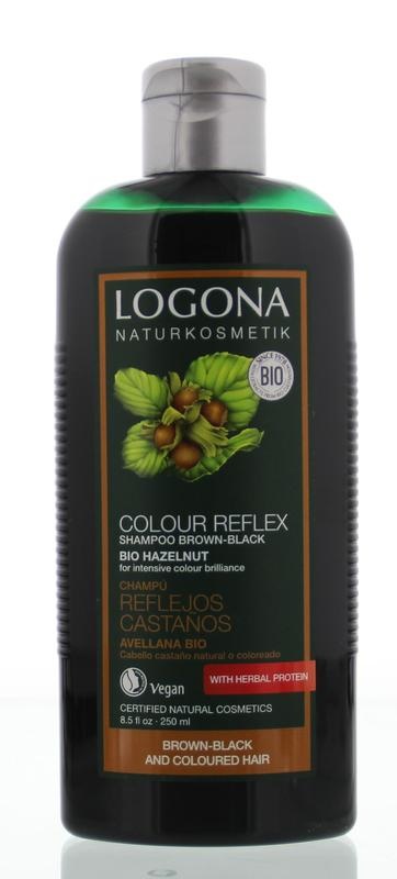 Logona Logona Kleurshampoo bruin zwart bio hazelnoot (250 ml)