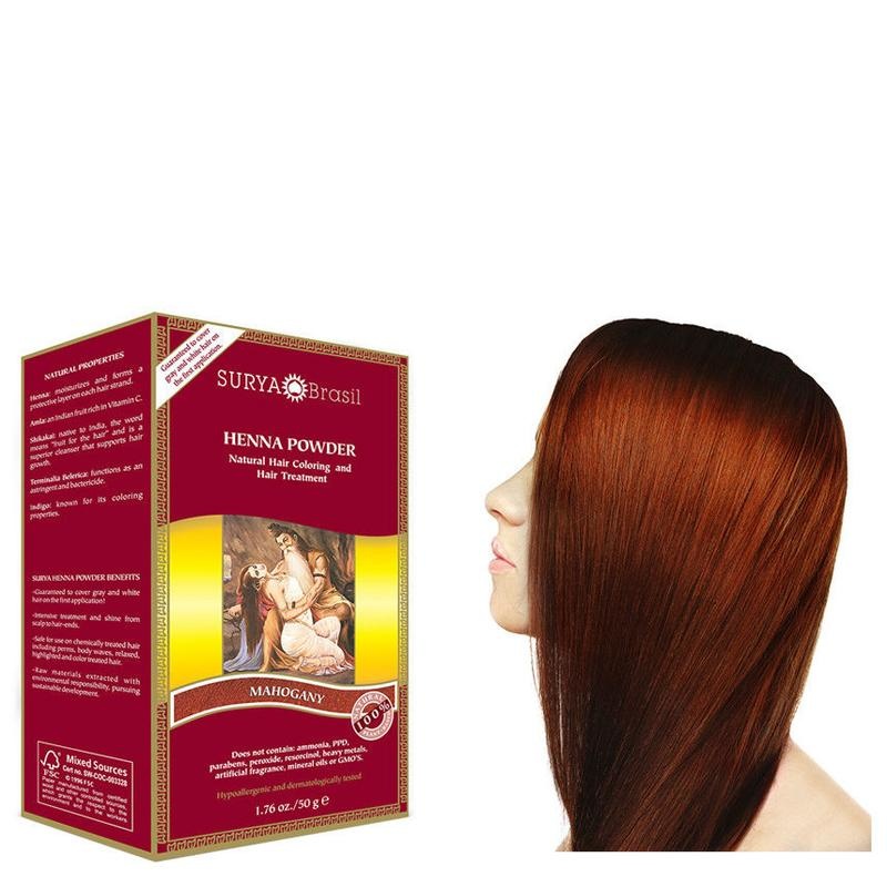 Surya Brasil Surya Brasil Henna haarverf poeder mahogany (50 gr)