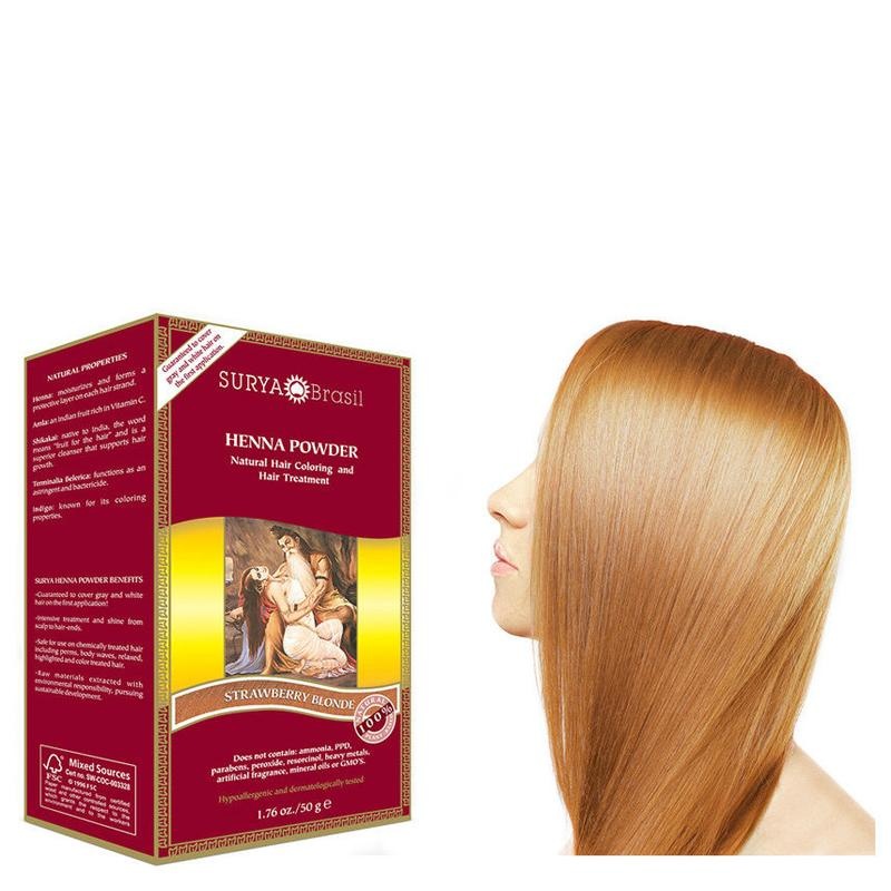 Surya Brasil Surya Brasil Henna haarverf poeder aardbei blond (50 gr)