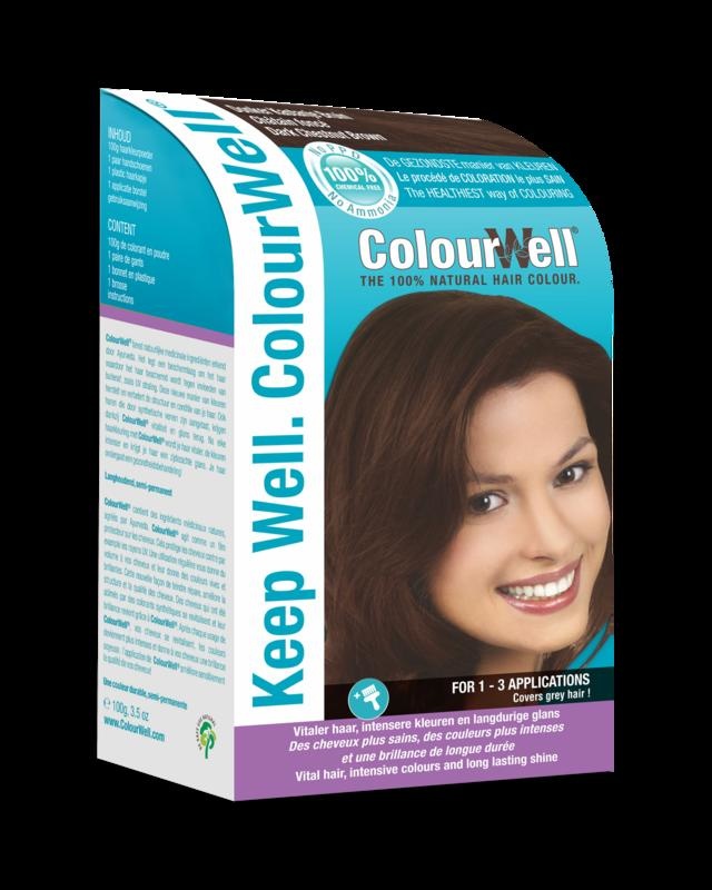 Colourwell Colourwell 100% Natuurlijke haarkleur donker kastanje bruin (100 gr)