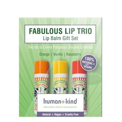 Human+Kind Lipbalm trio verpakking vegan (3 st)