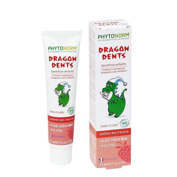 Phytonorm Dragondent kind tandpasta aardbei (75 ml)