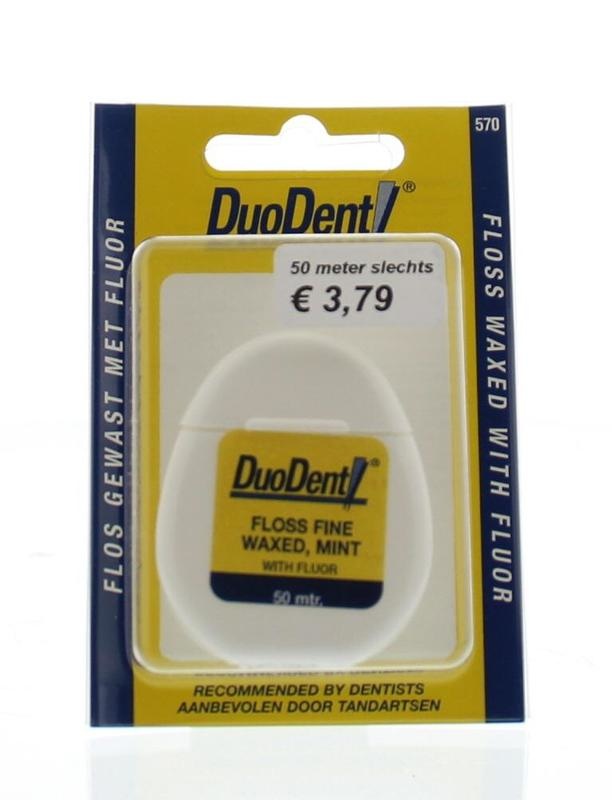 Duodent Duodent Floss fine waxed fluor 50 meter (1 st)