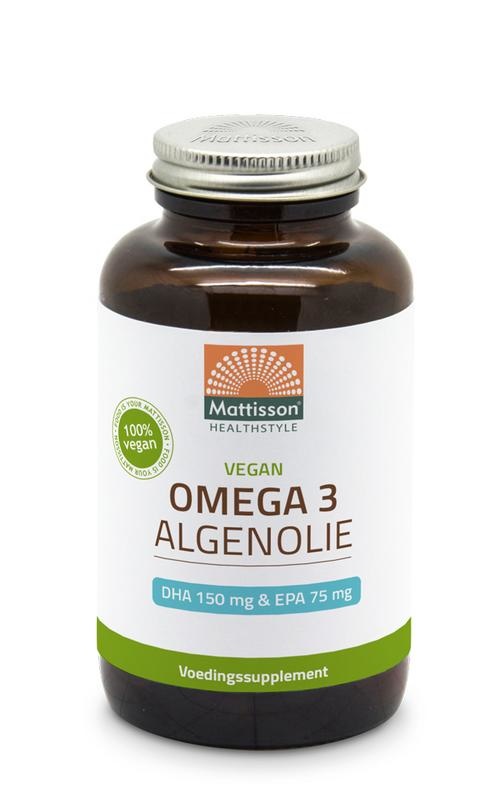 Mattisson Mattisson Vegan omega 3 algenolie DHA 150mg EPA 75mg (180 vega caps)