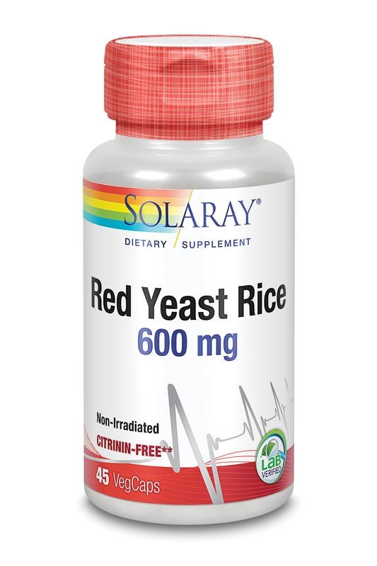 Solaray Solaray Rode gist rijst 600mg (45 vega caps)