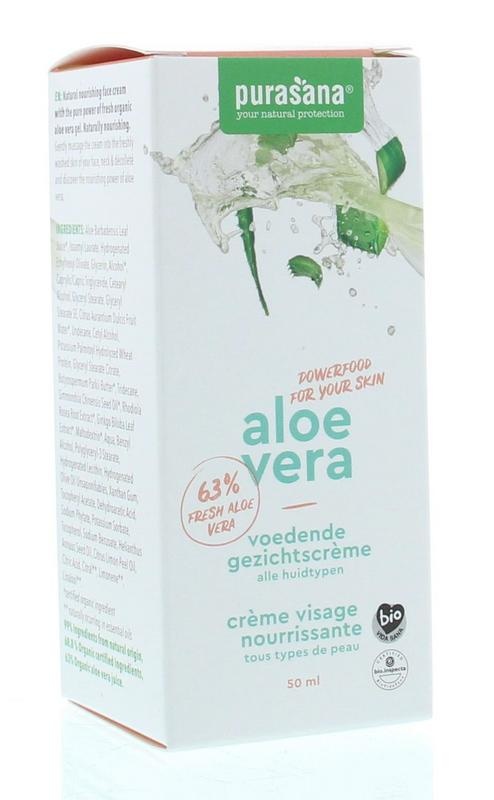 Purasana Aloe vera gezichtscreme voedend/creme visage bio (50 Milliliter) Purasana Aloe vera gezichtscreme voedend/creme visage bio (50 Milliliter)