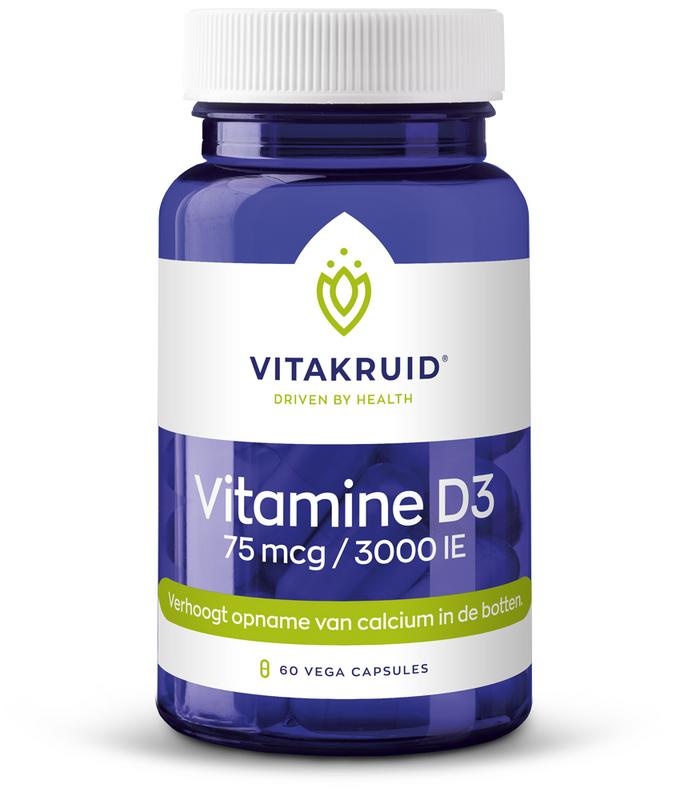 Vitakruid Vitakruid Vitamine D3 75mcg/3000IE (60 vega caps)