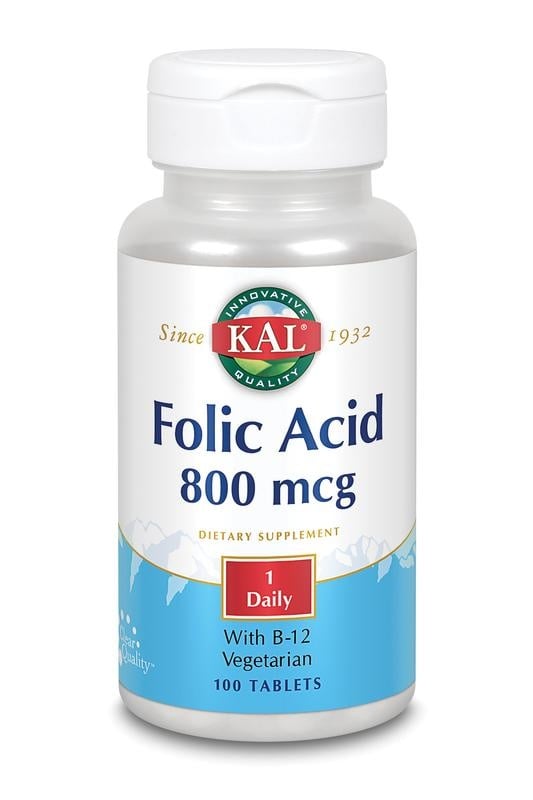 KAL Foliumzuur 800 mcg & B12 (100 tabletten)